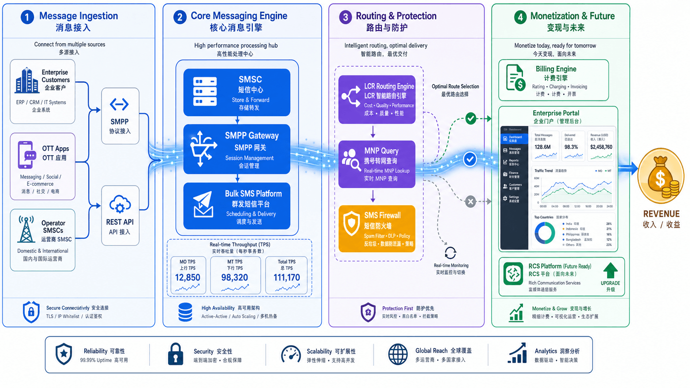 End-to-End SMS Monetization Platform Architecture